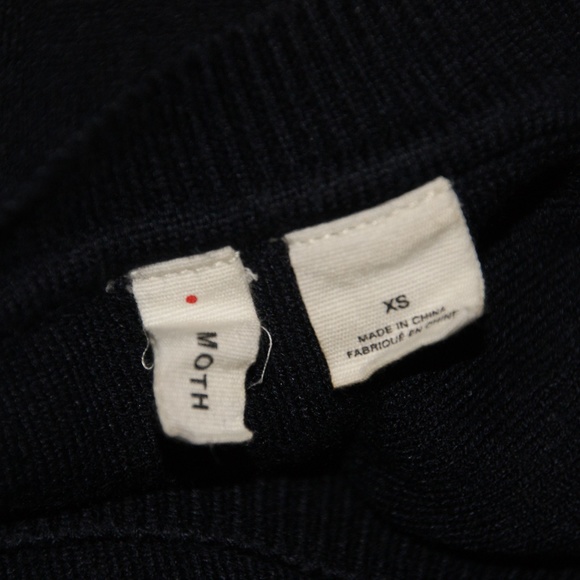 Anthro MOTH Navy Blue Romana Pullover Sweater Top - Picture 7 of 8